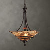 Vitalia 3-Light Pendant – Oil Rubbed Bronze Frame with Handmade Amber Glass Shades
