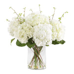 Uttermost Anastasia Hydrangea Centerpiece-Cream Blooms with Natural Foliage in Glass