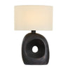 Uttermost Peephole Bronze Concrete Lamp – Outdoor-Ready Design with Linen Shade