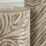 Timber Swirl Vases Ceramic with Elegant Swirl Texture, Set of 2