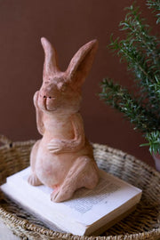set of 2 terracotta bunnies