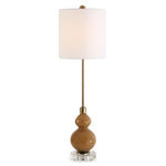 Uttermost UT30431-1 Sienna Caramel Glass Buffet Lamp with Antique Brass Accents
