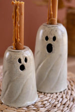Distressed iron ghost candle holders in two sizes for Halloween decor