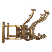 Uttermost 04214 Starling Gold Wall Mounted Coat Rack with Curved Antique Brass Hooks
