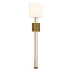 Uttermost Modern Trenton 2 Light Wall Sconce, 31"H x 7"W x 5"D, Warm Brass, Iron and Fabric, Architectural Style