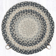 Eco-Friendly Round Seat Pad – Gray Sand Ivory Hand-Braided Jute