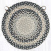 Rustic Round Chair Pad – 15.5" Gray/Sand/Ivory Braided Jute Cushion