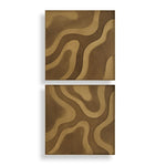 Golden Terrain Wooden Wall Decor (Set of 2) – 20"H Sculptural MDF & Iron Wall Panels by Uttermost