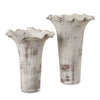 Uttermost 18174 Ruffled Petal Brown and White Vases Set of 2