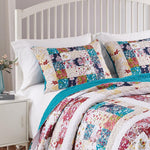 Greenland Home Fashions Harmony King Pillow Shams Patchwork Holiday Print Reversible 20x36 Inch