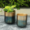 Burnt Brass Metal Planter Holder – Indoor Accent