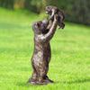 Whimsical Bear Garden Statue – 16” Verdigris Sculpture by SPI Home