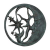 Celestial Moon and Star Wall Art – Verdigris Metal Plaque by SPI Home