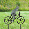 Cycling Frog Garden Statue – 20” Verdigris Outdoor Sculpture by SPI Home