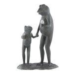 SPI Home Summertime Treat Garden Sculpture – 20" Cast Aluminum Frog with Ice Cream Statue in Verdigris Finish for Whimsical Outdoor Decor