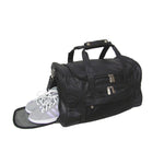 Amerileather APC Black Leather Duffel Sports Bag – Classic Leather Gym and Travel Duffel with Spacious Interior and Timeless Appeal