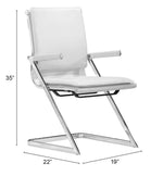 White Executive Boardroom Chairs Set – Zuo Modern Lider Plus