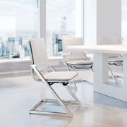 Lider Plus Faux Leather White Office Chairs – Zuo Modern Set of Two
