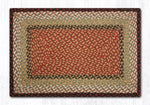 Earth Rugs Handwoven Burgundy/Mustard Oblong Braided Rug – Natural Jute Accent Rug
