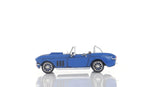 Old Modern Handicrafts Blue Chevrolet Corvette C2 – Handmade Iron Stingray Model with Rolling Wheels, 18" Long