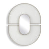 Modern Oval Wall Mirror with White Glass