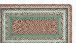 Rustic Farmhouse Rug – Oblong 27x45 Braided Jute in Cranberry & Buttermilk