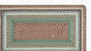 Rustic Farmhouse Rug – Oblong 27x45 Braided Jute in Cranberry & Buttermilk