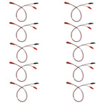 Alligator Connector Cords (10 Pair Pack) – 24" 18-Gauge Red & Black Clip Leads by GSC International Inc.