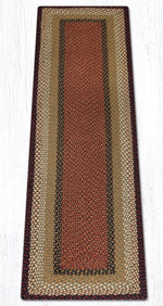 Earth Rugs Handwoven Burgundy/Mustard Oblong Braided Rug – Natural Jute Accent Rug