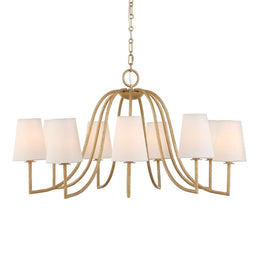 Seville 9 Light Gold Finish Chandelier 42 Inch Wide
