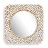 Round Teak Wood Mosaic Wall Mirror