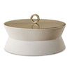 Uttermost 18165 Luxe White Shagreen Round Box with Brushed Brass Lid for Decorative Storage