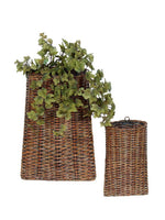 Woven Rattan Wall Basket Set of 2 Decorative Hanging Baskets 18" & 12" by Melrose
