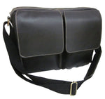 Amerileather Black Dual Flap Leather Briefcase – Top Grain Leather Business Case with Twin Flap Design and Structured Professional Form