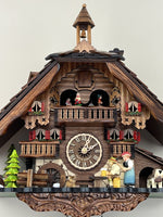 Chalet Cuckoo Clock 13-Inch with Rolling-Pin Animation & Dancers by River City Clocks