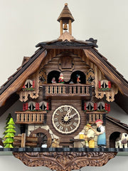 Chalet Cuckoo Clock 13-Inch with Rolling-Pin Animation & Dancers by River City Clocks