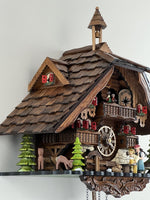 13-Inch Musical Cuckoo Clock with Noodle Bruiser Scene & Waterwheel by River City Clocks