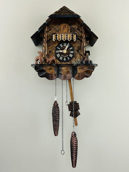 Musical Cuckoo Clock With Wooden Carved Case – 10 Inch Deer Figurines by River City Clocks