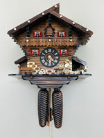 Eight Day Chalet Cuckoo Clock With 12.5 Inch Height Beer Drinker Raising Mug By River City Clocks