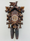 Classic Cuckoo Clock With 13 Inch Height Hand-Carved Maple Leaves and One Bird River City Clocks