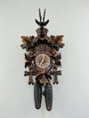 Eight Day Hunter's Cuckoo Clock – 15 in Hand-carved Maple Leaves & Hunting Motifs – Cuckoo Bird Feature By River City Clocks