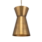 Uttermost Crocker 1-Light Pendant-Eclectic Design with Natural Wood & Antique Brass