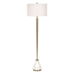 Uttermost 30515 Curran Tapered Brass Metal Floor Lamp with Marble Base – 64" Tall