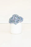 Faux blue and lavender floral stem