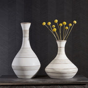 Uttermost Potter Fluted Striped Ceramic Vases – Set of 2