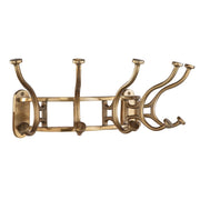 Uttermost 04214 Starling Gold Wall Mounted Coat Rack with Curved Antique Brass Hooks
