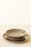 Brown Glazed Ceramic Dinnerware Set of 3- 10.5" H for Everyday Dining by Kalalou