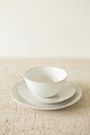 White Ceramic Dinnerware Set of 3- 10.5" H With Aged Glazed Finish by Kalalou