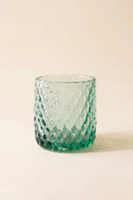 Kalalou Set of 6 Textured Recycled Glass Rocks Drinking Glass Green Blue 5"H
