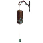 SPI Home Morning Glory Garden Bell – Handcrafted Metal Wind Chime, Floral Garden Accent, 24" Hanging Bell for Porch or Patio